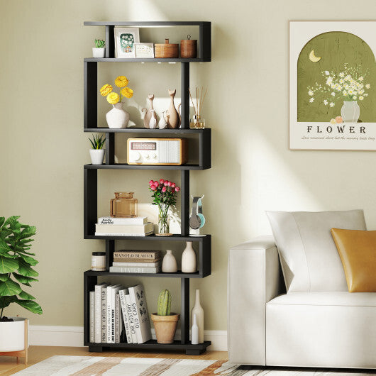 6-Tier Bookcase with Anti-Tipping Kit-White