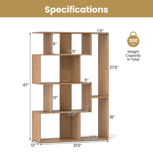 47 Inch 6-Cube Open-back Geometric Bookshelf for Bedroom Living Room-White