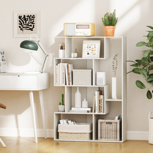 47 Inch 6-Cube Open-back Geometric Bookshelf for Bedroom Living Room-White