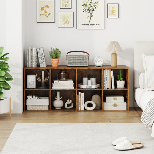 8-Cube Bookcase Bookshelf with 2 Anti-Tipping Kits Storage Organizer-White