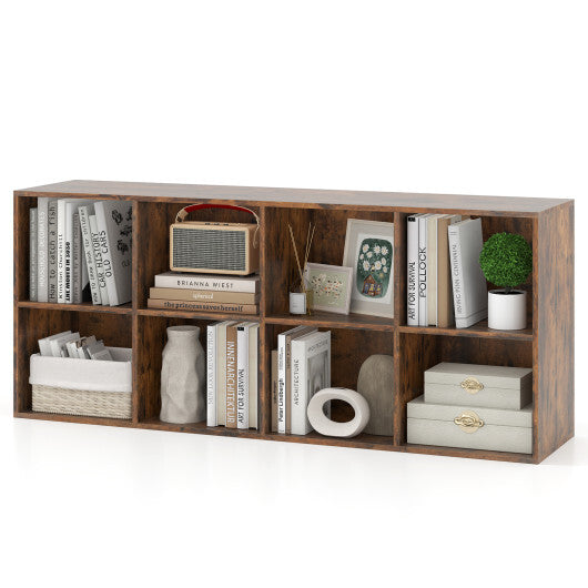 8-Cube Bookcase Bookshelf with 2 Anti-Tipping Kits Storage Organizer-White