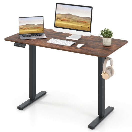 48 Inch x 24 Inch Ergonomic Electric Standing Desk with 3 Memory Settings for Home Office-Black