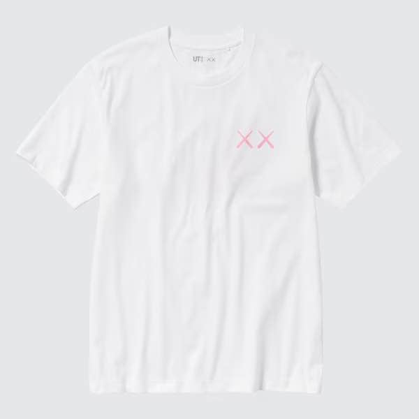 White / Pink KAWS UT (Short-Sleeve Graphic Tee T-Shirt)