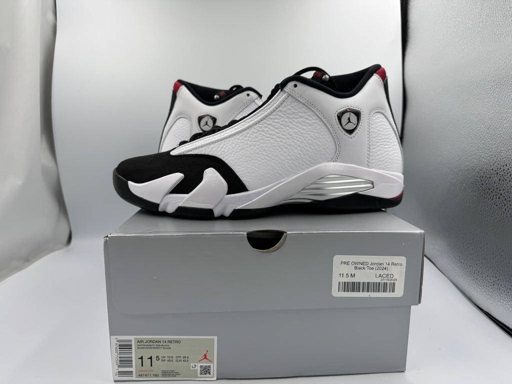 PRE OWNED Jordan 14 Retro Black Toe (2024)