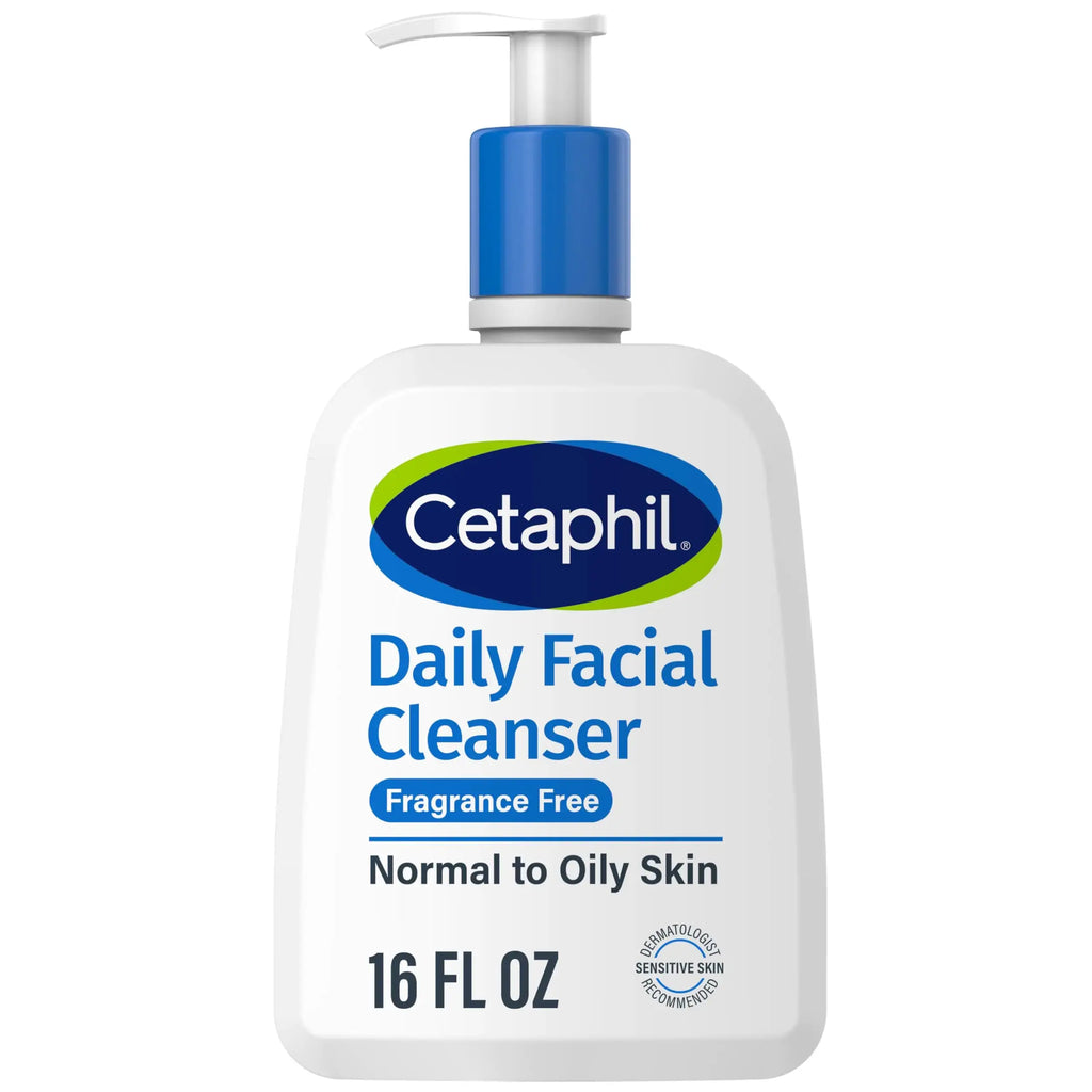 CETAPHIL Daily Facial Cleanser Face Wash - Normal to Oily Skin, NEW 16 Oz, Fragrance Free