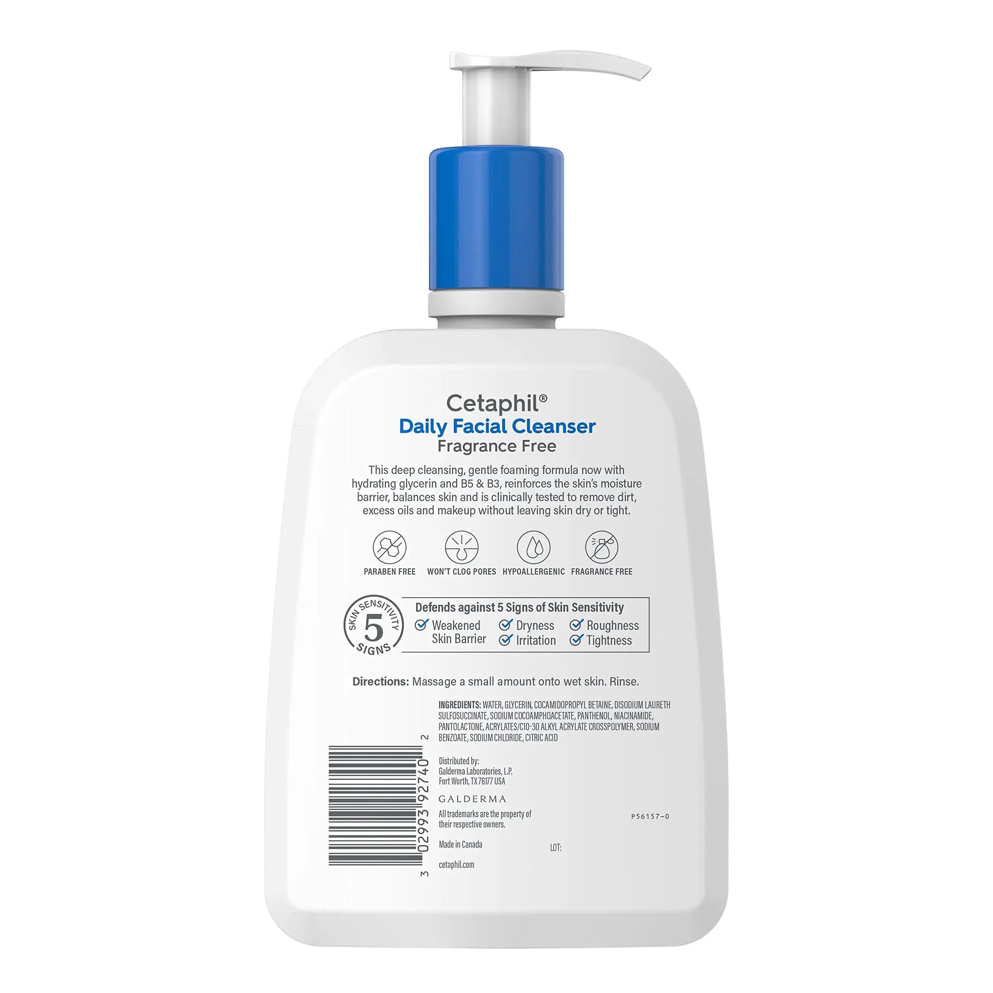 CETAPHIL Daily Facial Cleanser Face Wash - Normal to Oily Skin, NEW 16 Oz, Fragrance Free