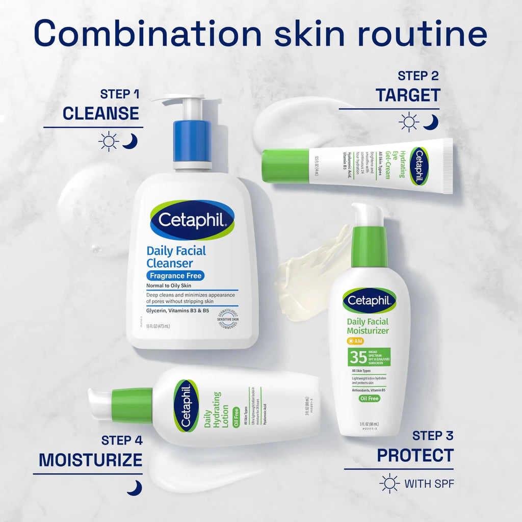 CETAPHIL Daily Facial Cleanser Face Wash - Normal to Oily Skin, NEW 16 Oz, Fragrance Free