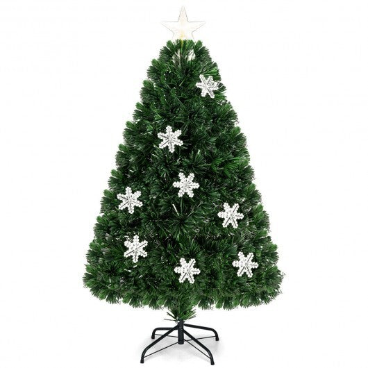 LED Optic Artificial Christmas Tree with Snowflakes-6 Feet
