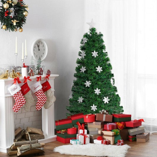 LED Optic Artificial Christmas Tree with Snowflakes-6 Feet