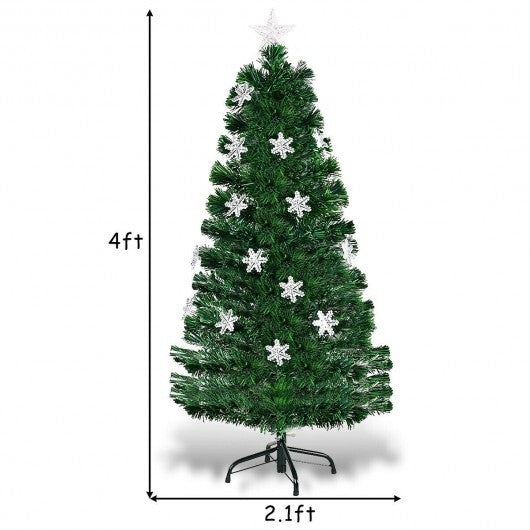LED Optic Artificial Christmas Tree with Snowflakes-6 Feet
