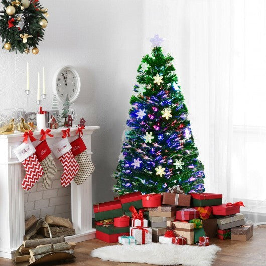 LED Optic Artificial Christmas Tree with Snowflakes-6 Feet