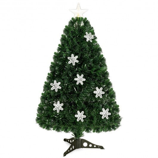 LED Optic Artificial Christmas Tree with Snowflakes-6 Feet