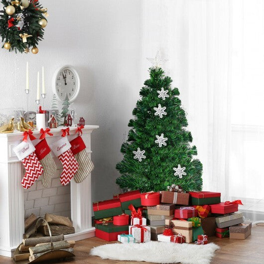 LED Optic Artificial Christmas Tree with Snowflakes-6 Feet