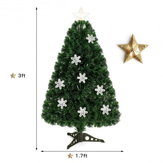 LED Optic Artificial Christmas Tree with Snowflakes-6 Feet