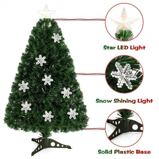 LED Optic Artificial Christmas Tree with Snowflakes-6 Feet