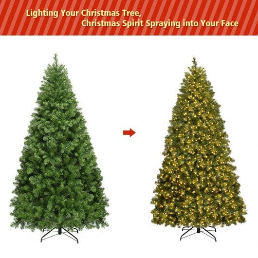 6/7/8 Feet Hinged Christmas Tree with PVC Branch Tips Warm White LED Lights-6 ft