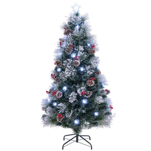 7 FT Flocked Christmas Tree with 8 Lighting Modes