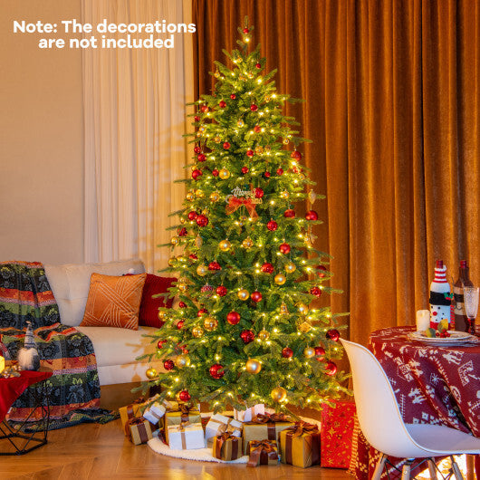 6 Feet Pre-Lit Artificial Christmas Tree with Warm White LED Lights
