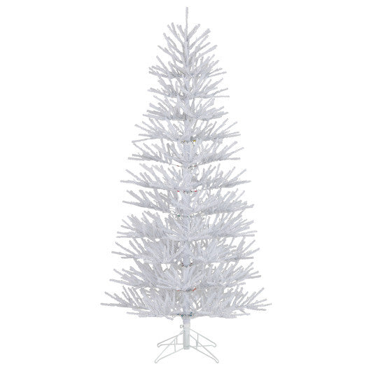 7 FT Artificial Pre-lit Christmas Tree Hinged Xmas Tree with 820 Coral-like Branch Tips
