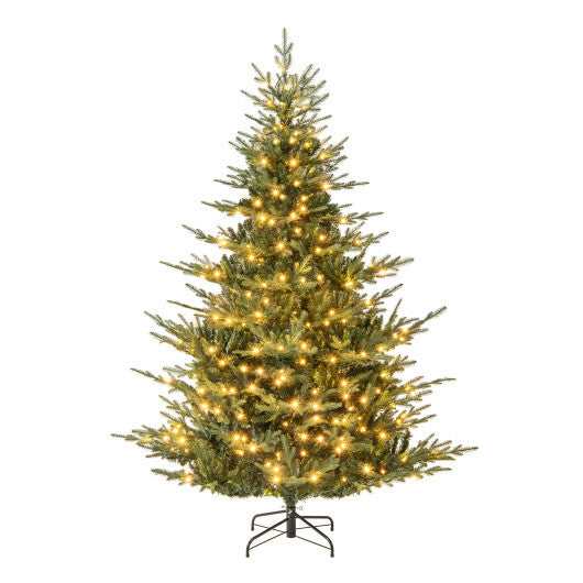 Artificial Christmas Tree with Branch Tips and Warm White LED Lights-6 Feet