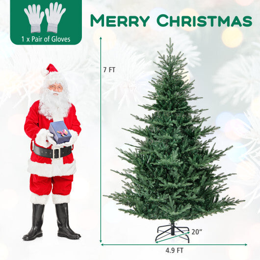 Artificial Christmas Tree with Branch Tips and Warm White LED Lights-6 Feet