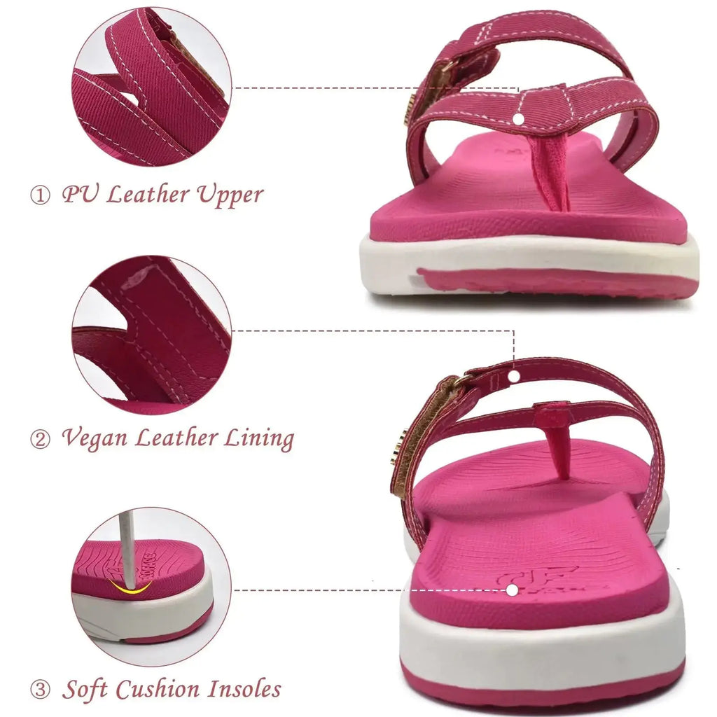 COFACE Women's Orthotic Flip Flops – Stylish Comfort with Arch Support