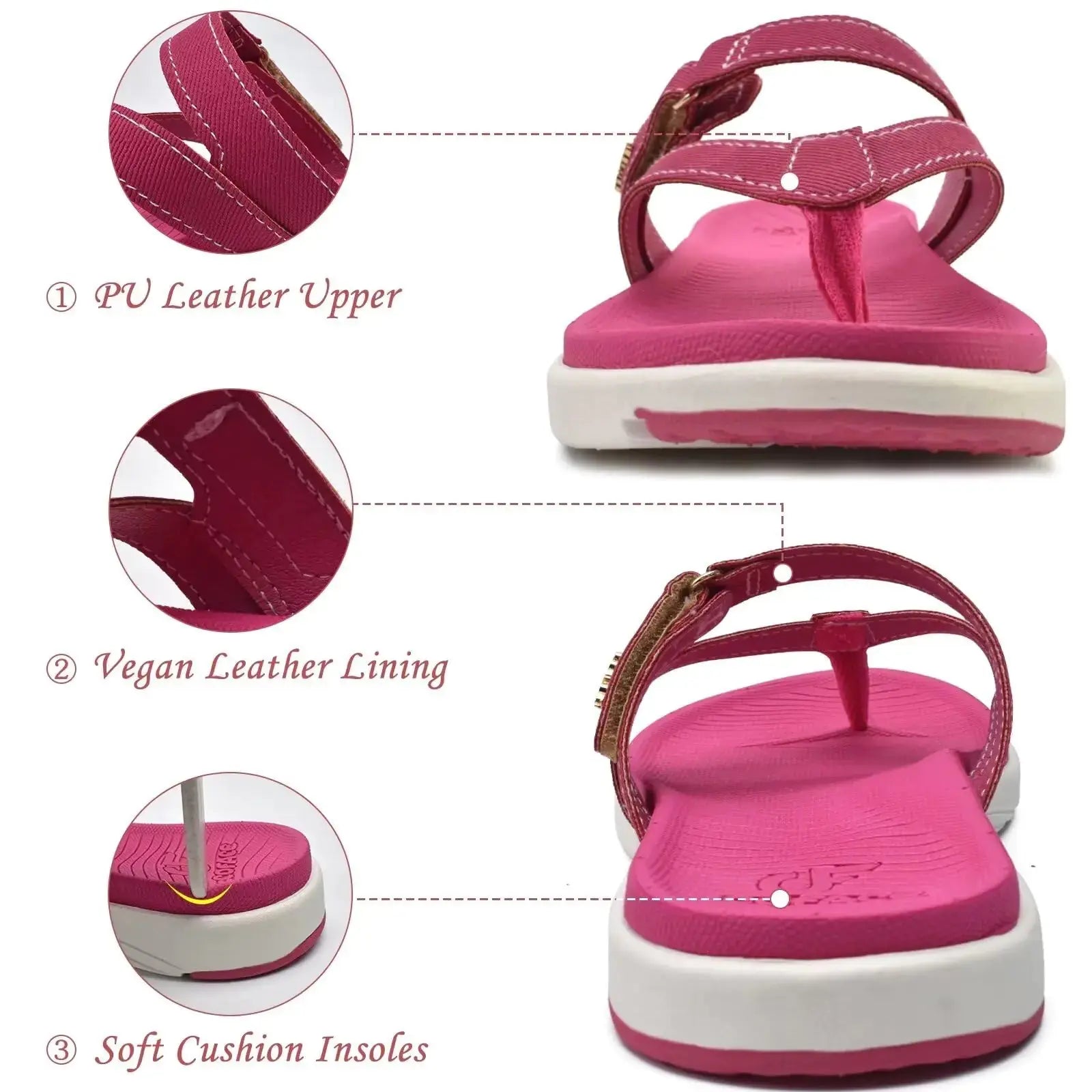 COFACE Women's Orthotic Flip Flops – Stylish Comfort with Arch Support