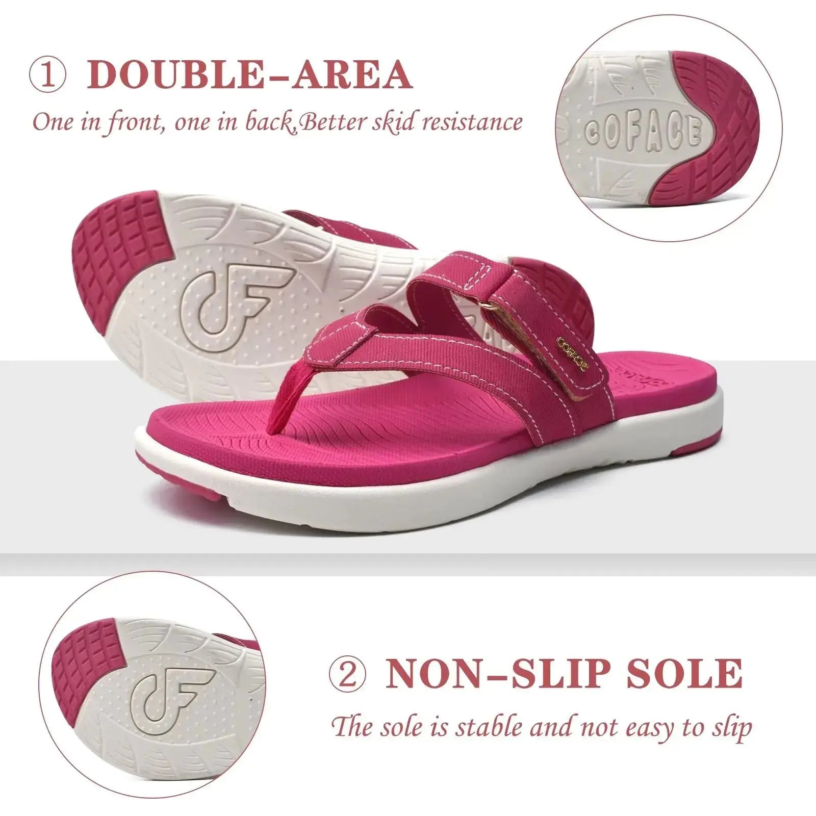 COFACE Women's Orthotic Flip Flops – Stylish Comfort with Arch Support