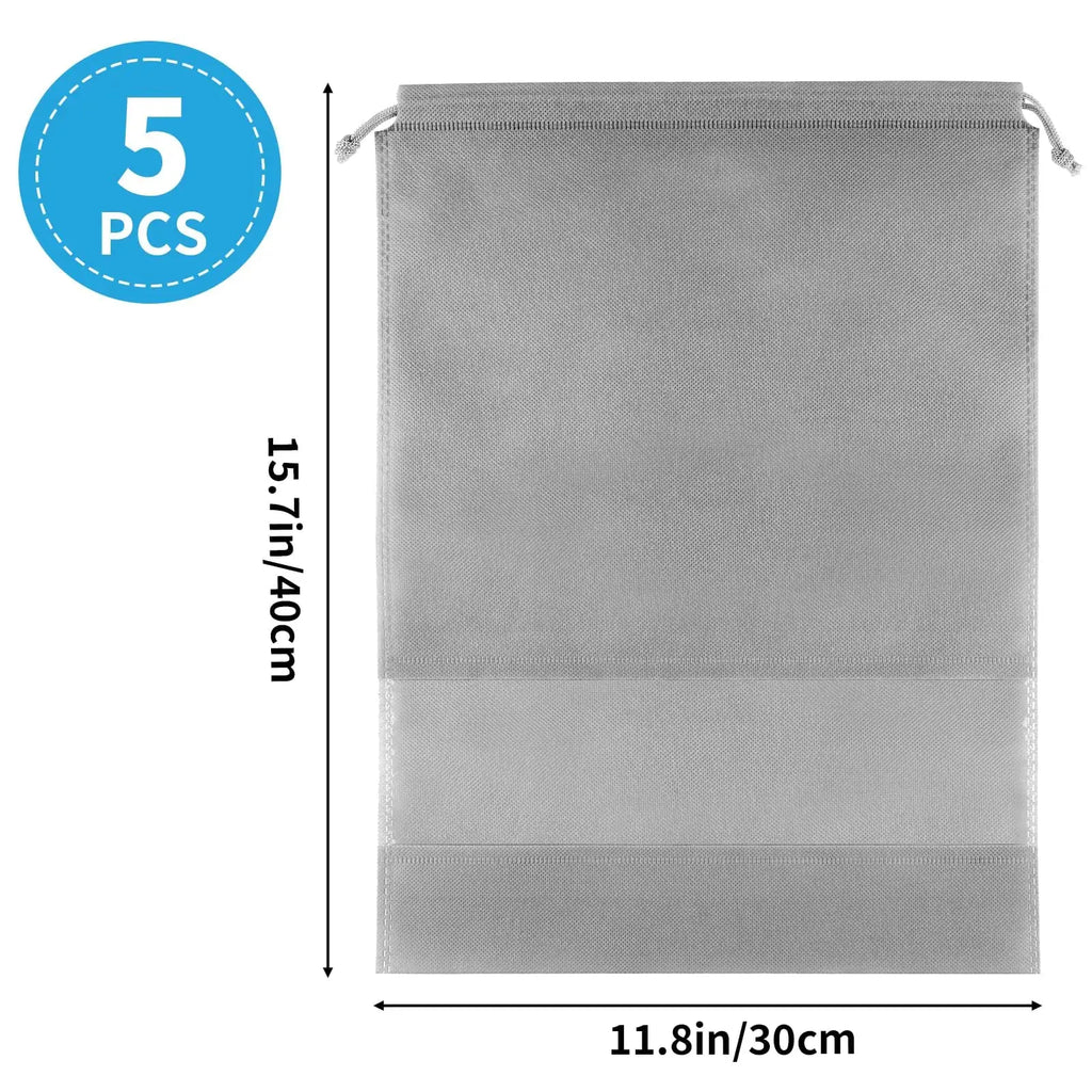 COIDEA Shoe Bags for Travel - Non-Woven Drawstring Travel Shoe Storage Bag with Clear Window