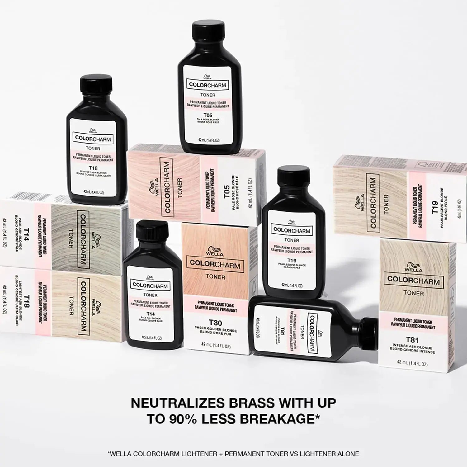 COLORCHARM Permanent Liquid Toners| Neutralize Brass| Free of Parabens| Vegan| T10| Pale Blonde| 1.4 Fl Oz