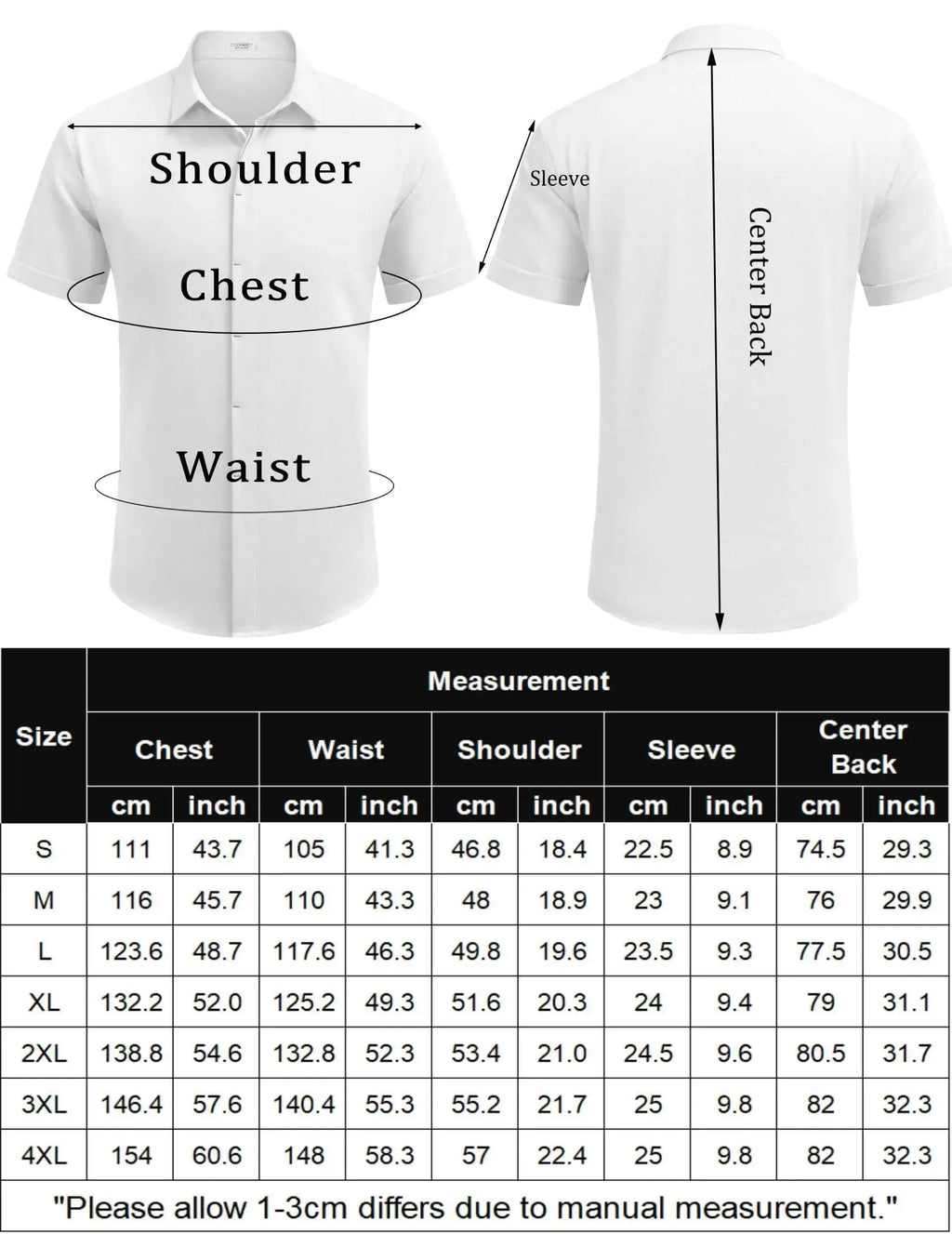 COOFANDY Men's Linen Shirts Short Sleeve Casual Shirts Button Down Shirt for Men