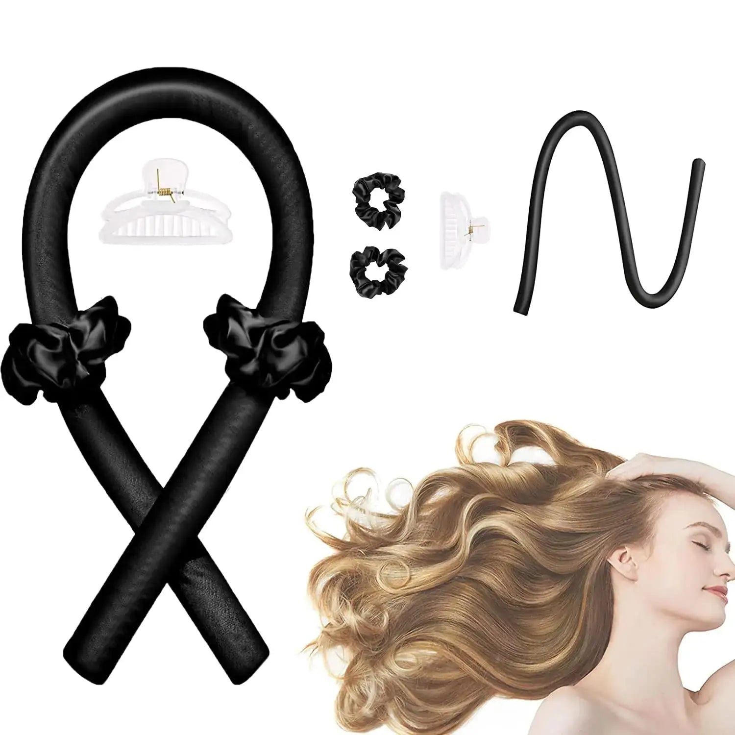 CORATED No Heat Curlers, Heatless Curls for Long Hair, Heatless Curling Rod Headband