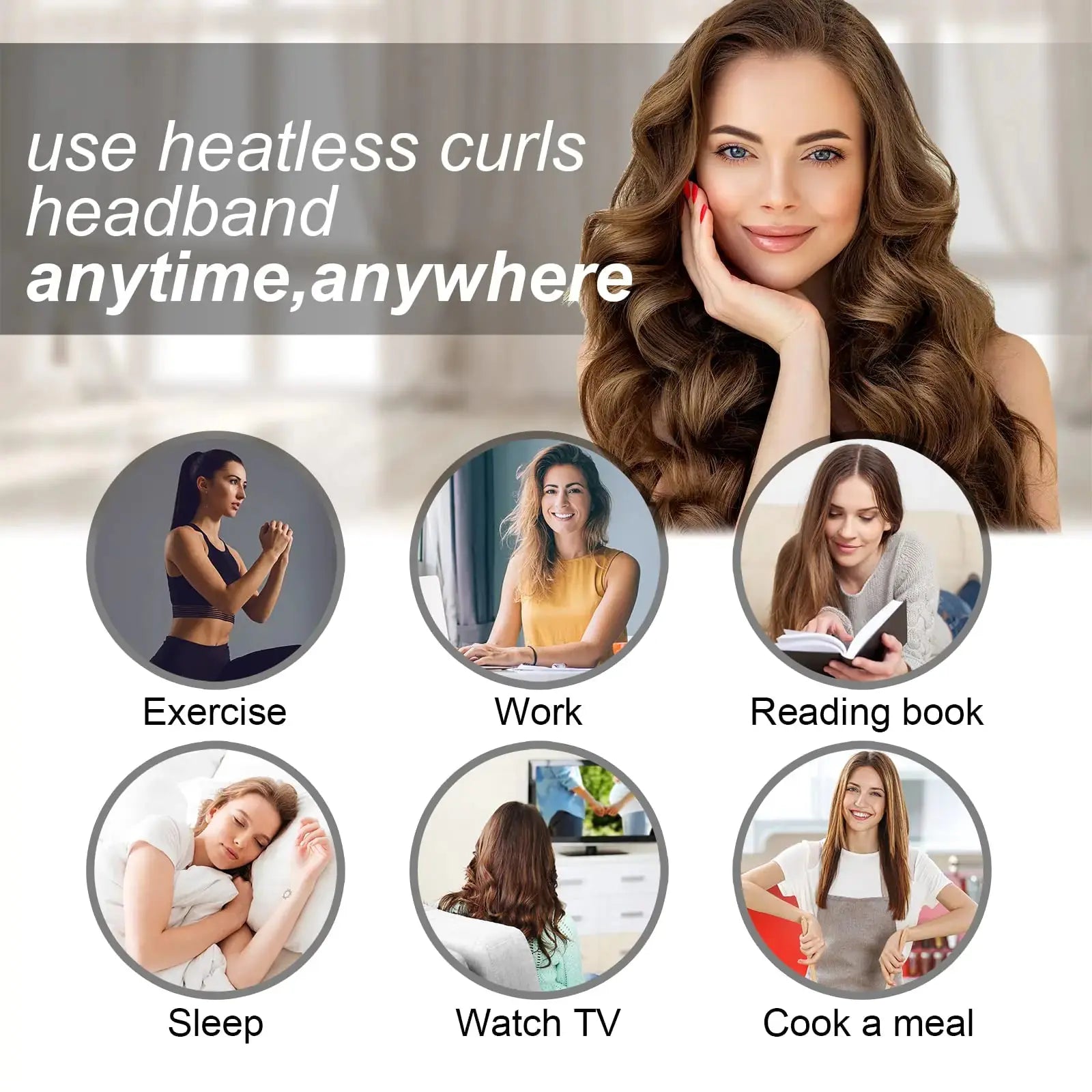 CORATED No Heat Curlers, Heatless Curls for Long Hair, Heatless Curling Rod Headband