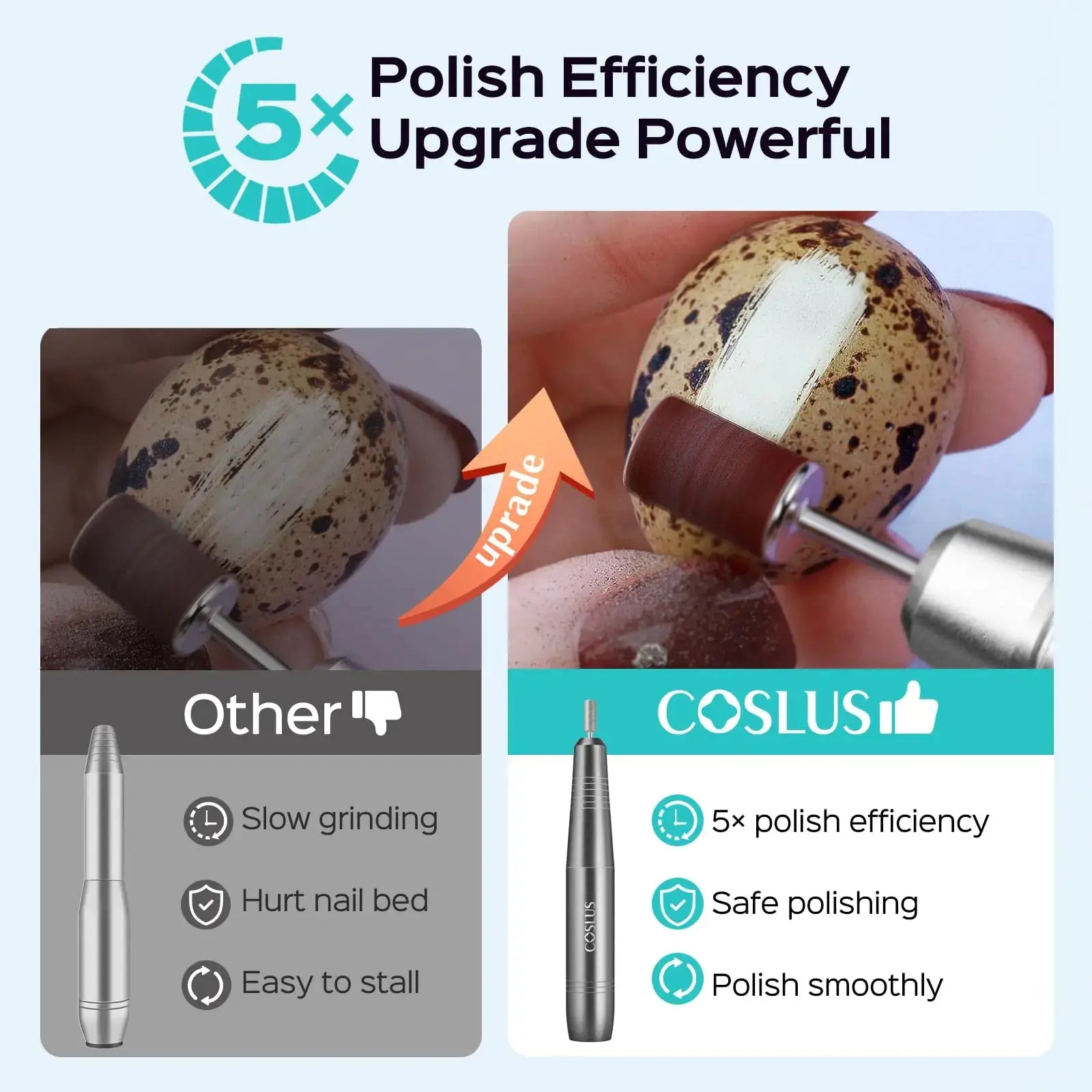 COSLUS Electric Nail Drill File Professional – Portable Manicure & Pedicure Kit