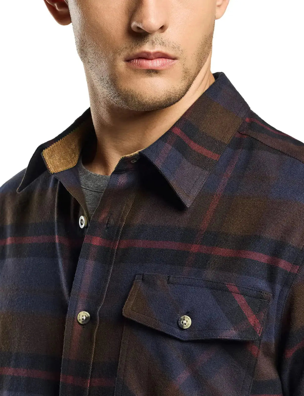 CQR Men's All Cotton Flannel Shirt - Long Sleeve Casual Button Up Plaid