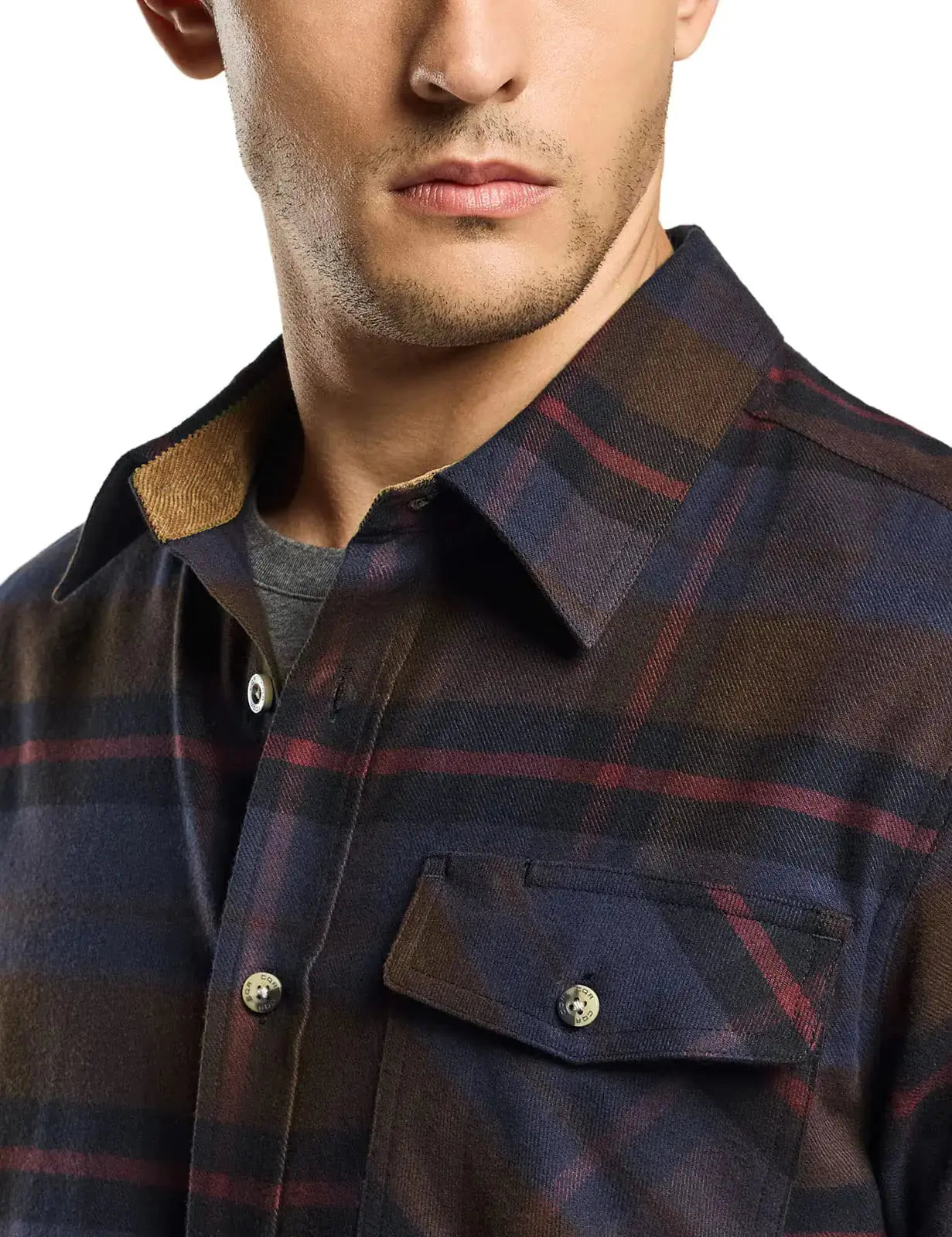 CQR Men's All Cotton Flannel Shirt - Long Sleeve Casual Button Up Plaid