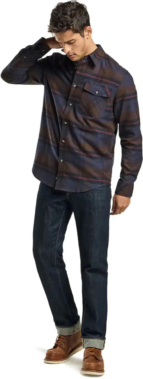 CQR Men's All Cotton Flannel Shirt - Long Sleeve Casual Button Up Plaid