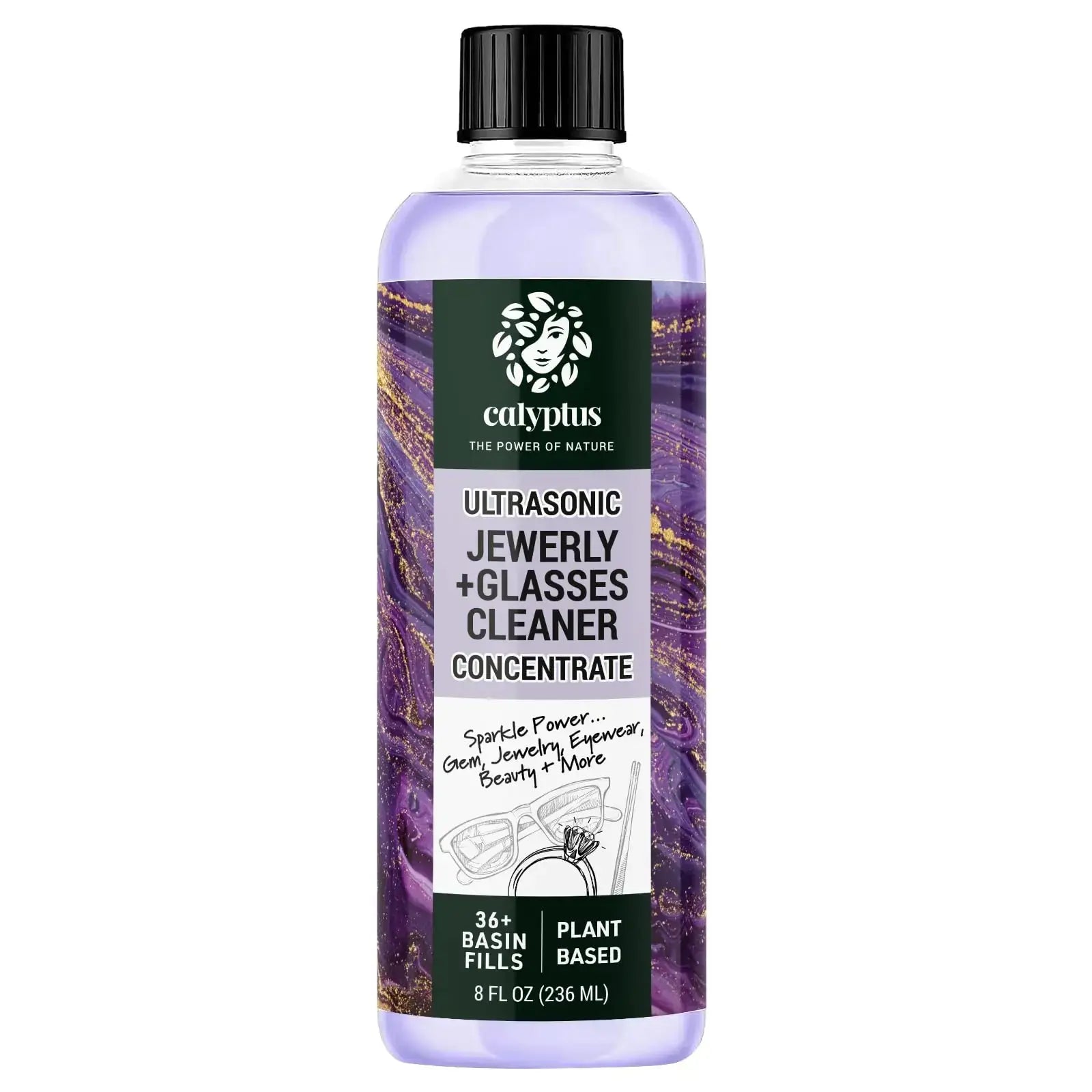 Calyptus Ultrasonic Jewelry Cleaner Solution Concentrate | Plant-Based Eyeglass and Jewelry Cleaner