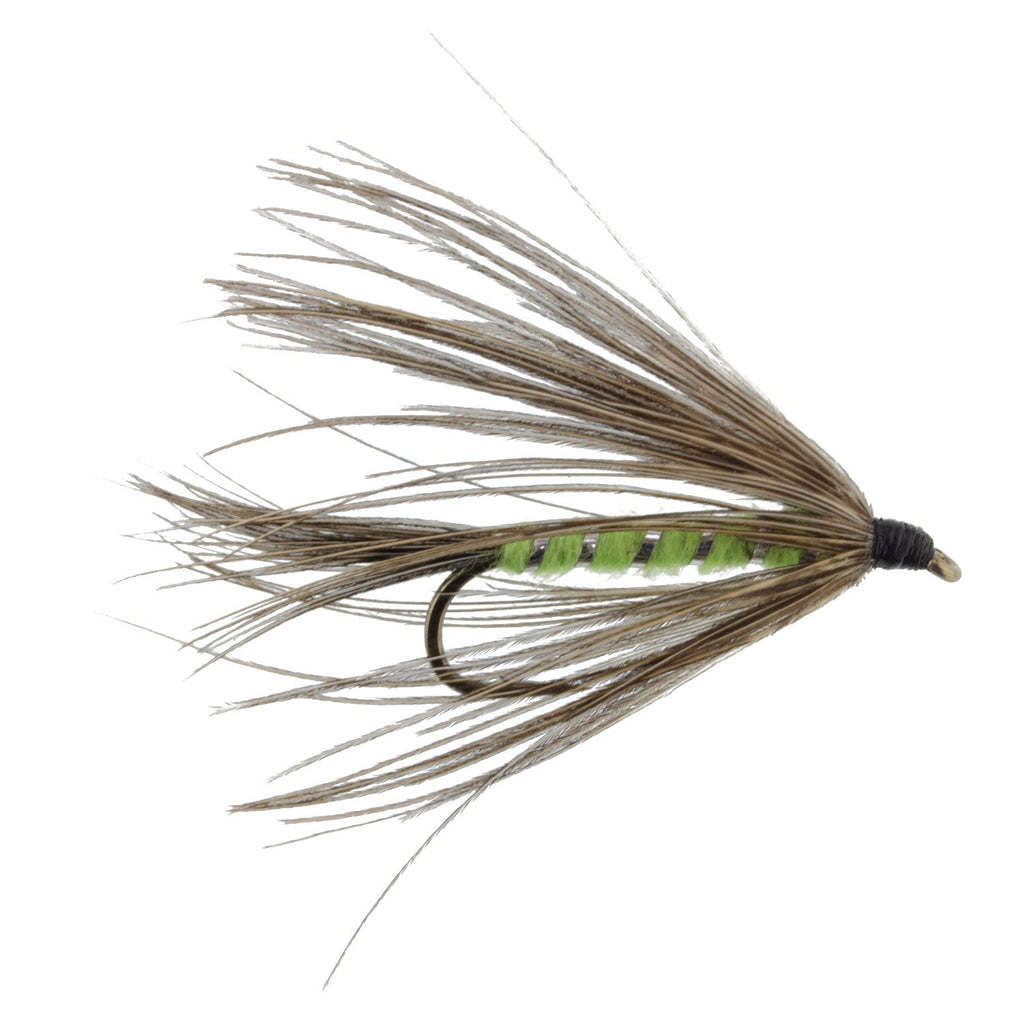 Carey Special Soft Hackle Grouse and Bright Green Wet Fly - 12 Flies Hook Size 10