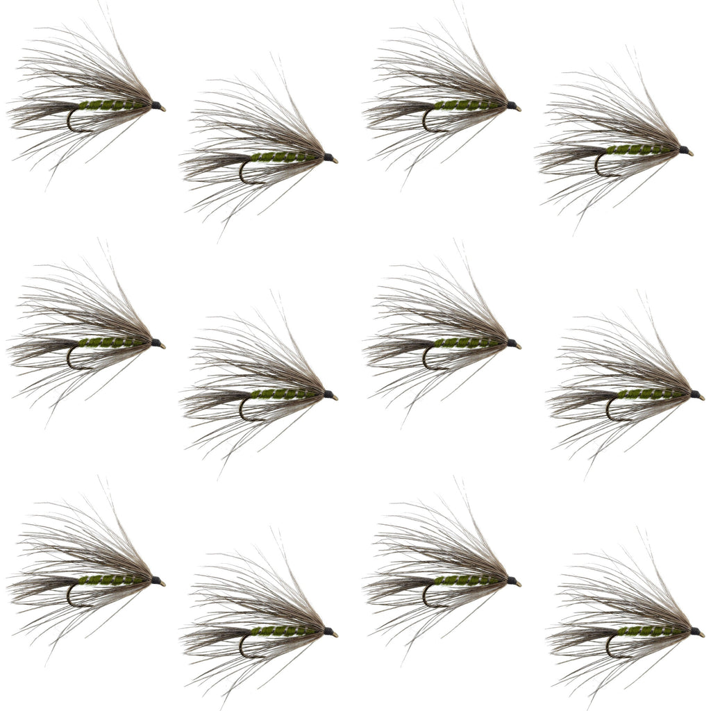 Carey Special Soft Hackle Grouse and Olive Wet Fly - 12 Flies Hook Size 10