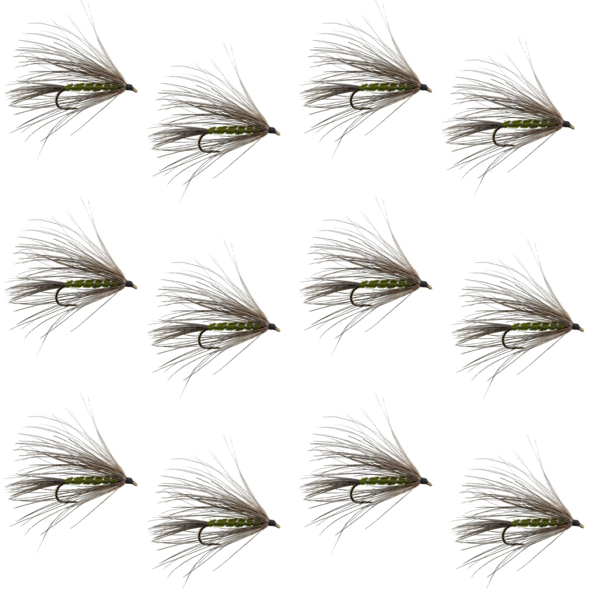 Carey Special Soft Hackle Grouse and Olive Wet Fly - 12 Flies Hook Size 10