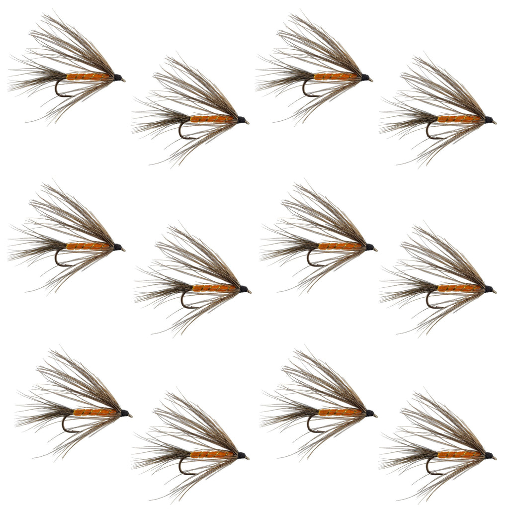 Carey Special Soft Hackle Grouse and Orange Wet Fly - 12 Flies Hook Size 10