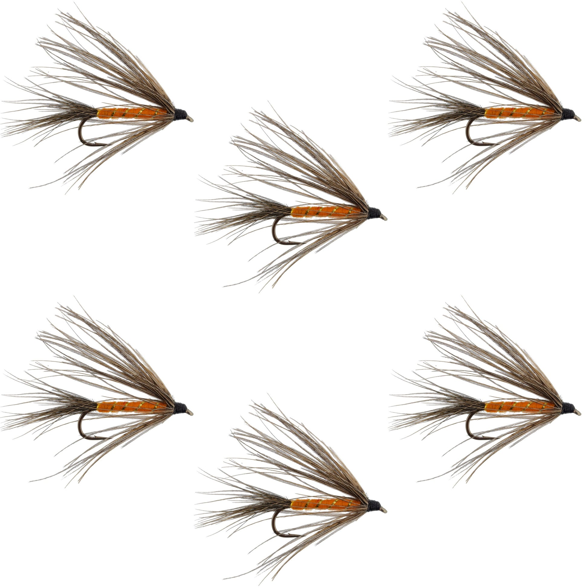 Carey Special Soft Hackle Grouse and Orange Wet Fly - 6 Flies Hook Size 10