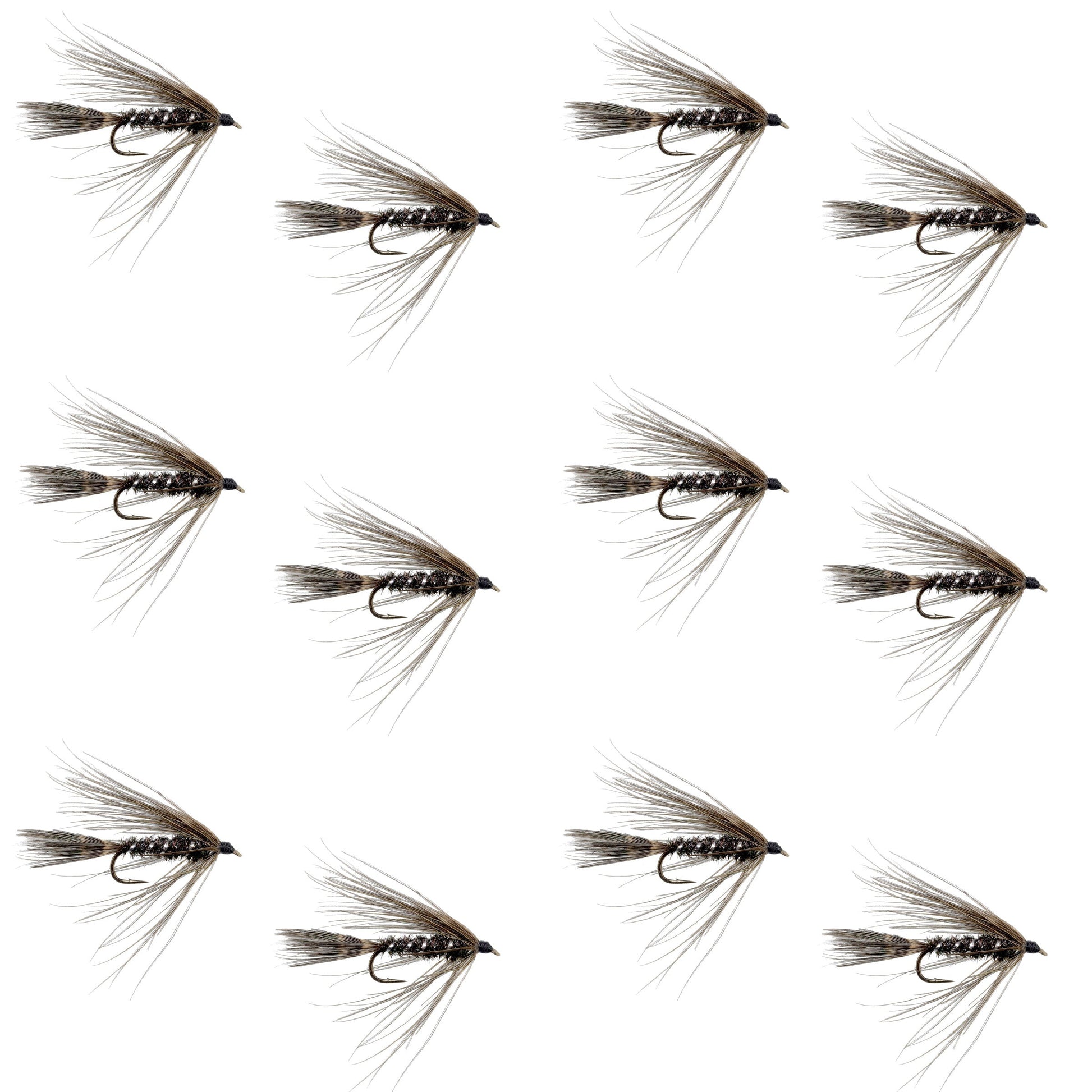 Carey Special Soft Hackle Grouse and Peacock Wet Fly - 12 Flies Hook Size 10