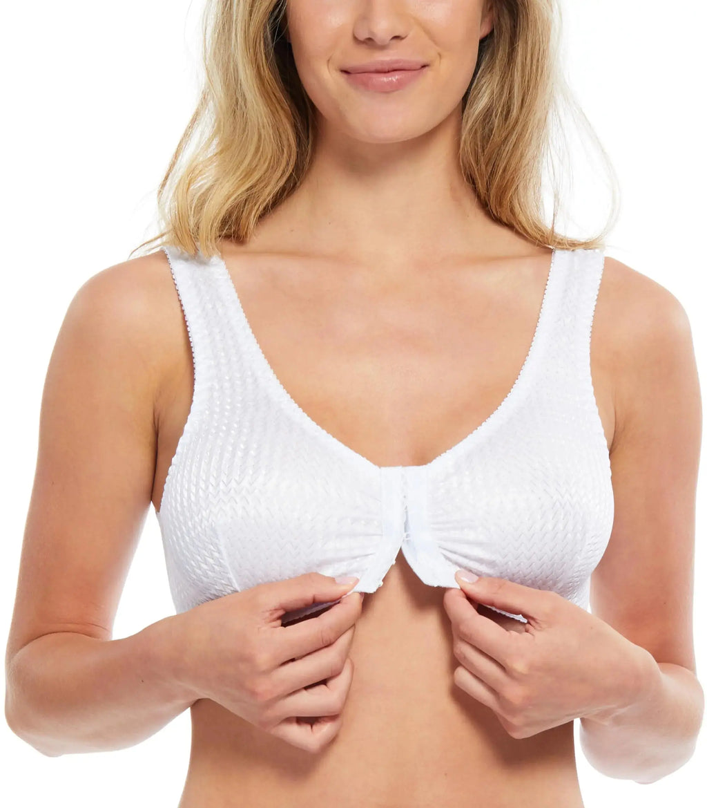 Carole Martin Full-Freedom Comfort Front Closure Bra for Women, Wireless 42 White