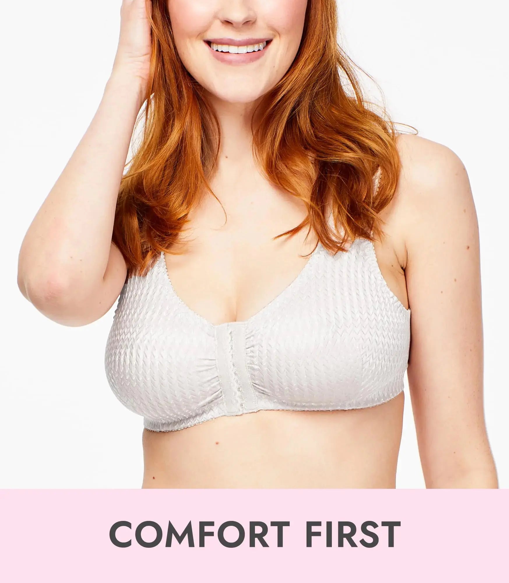 Carole Martin Full-Freedom Comfort Front Closure Bra for Women, Wireless 42 White