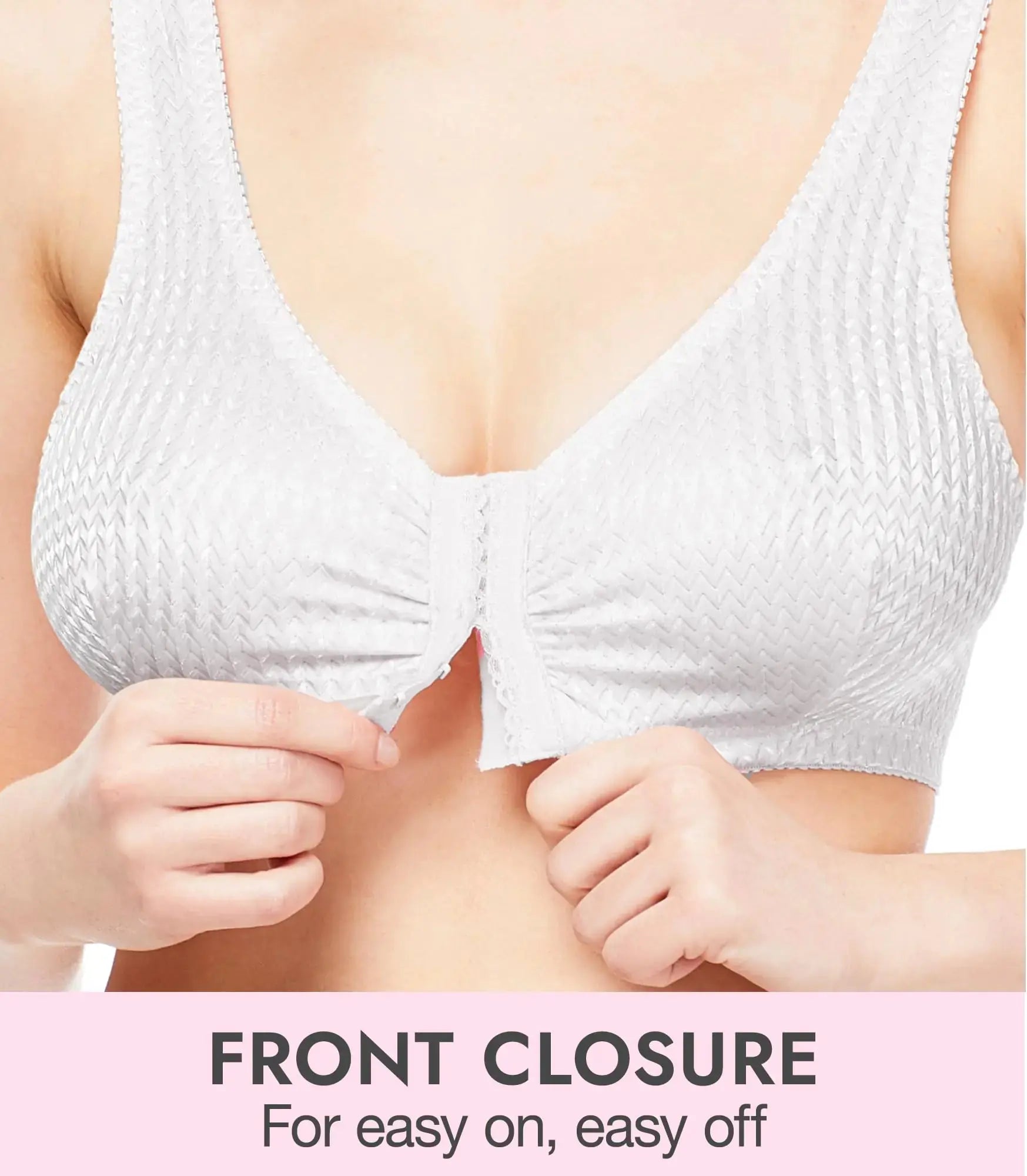 Carole Martin Full-Freedom Comfort Front Closure Bra for Women, Wireless 42 White