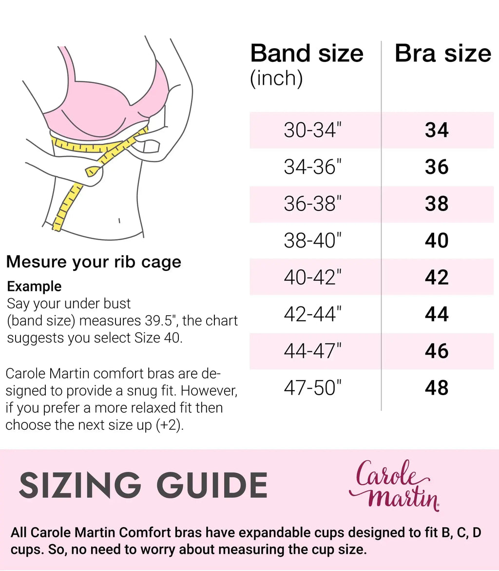 Carole Martin Full-Freedom Comfort Front Closure Bra for Women, Wireless 42 White
