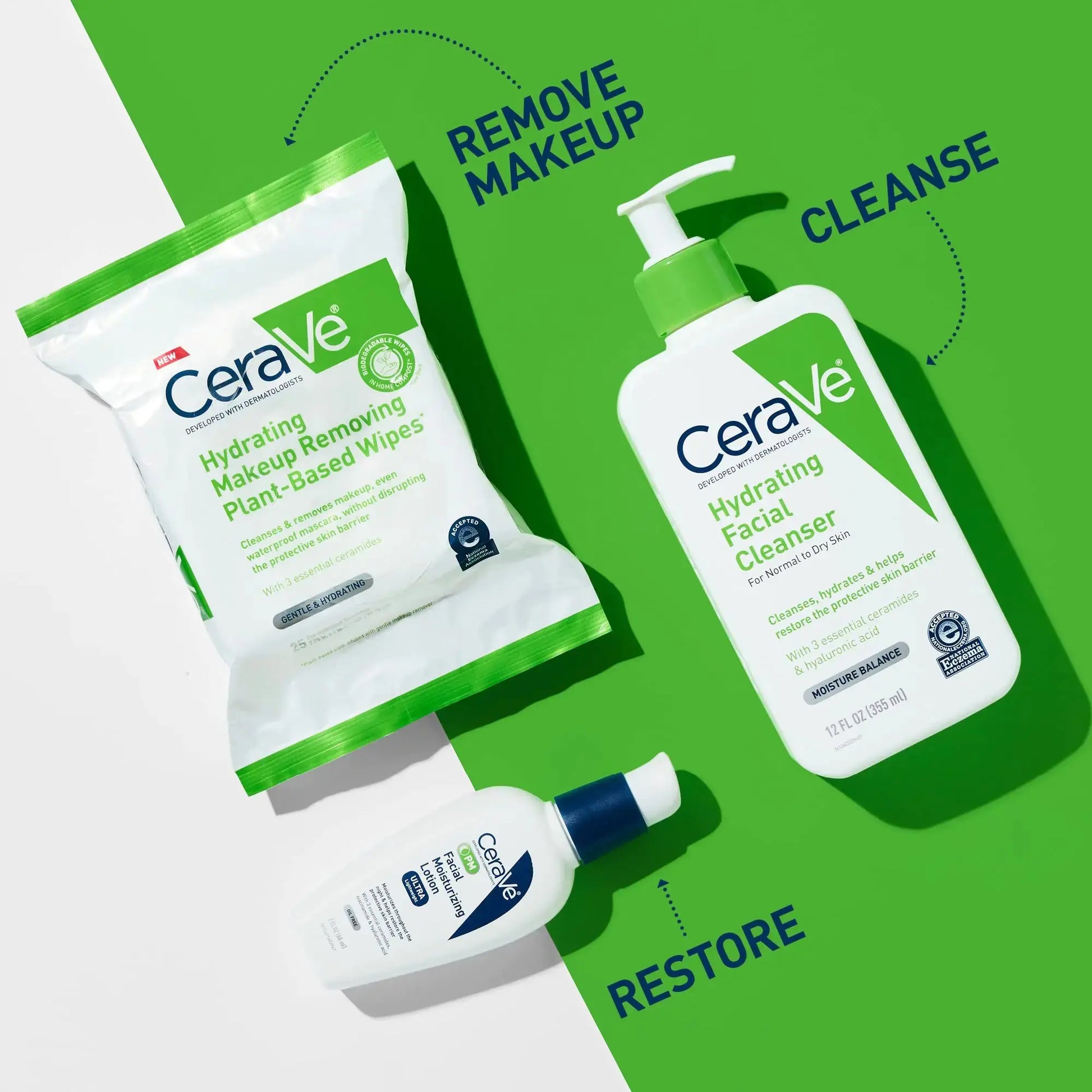 CeraVe Hydrating Facial Cleansing Makeup Remover Wipes | Fragrance-free Non-comedogenic