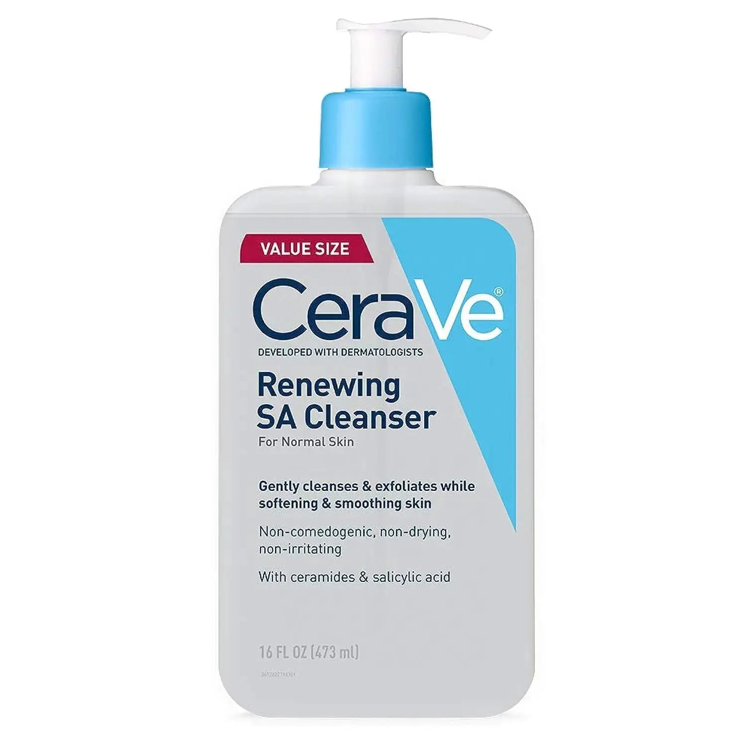 CeraVe Renewing SA Cleanser - BHA Exfoliant for Face | Fragrance Free Non-Comedogenic